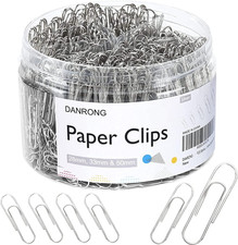 650 PCS Paper Clips Assorted Sizes, Small Medium and Large 1.1", 1.3" 2" , Pa