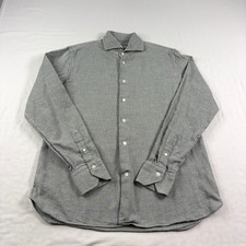 Borriello Napoli Shirt Mens 16 41 Gray Button Up Formal Casual Italy Made Cotton