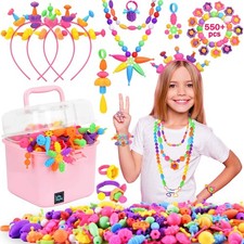 550Pc Pop Beads Jewelry Making kit for Girls 4-6, Arts and Crafts for Kids A...