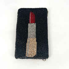 Mary Frances Lipstick Beaded Crossbody Bag Womens Clutch Y2K 2000s Glam