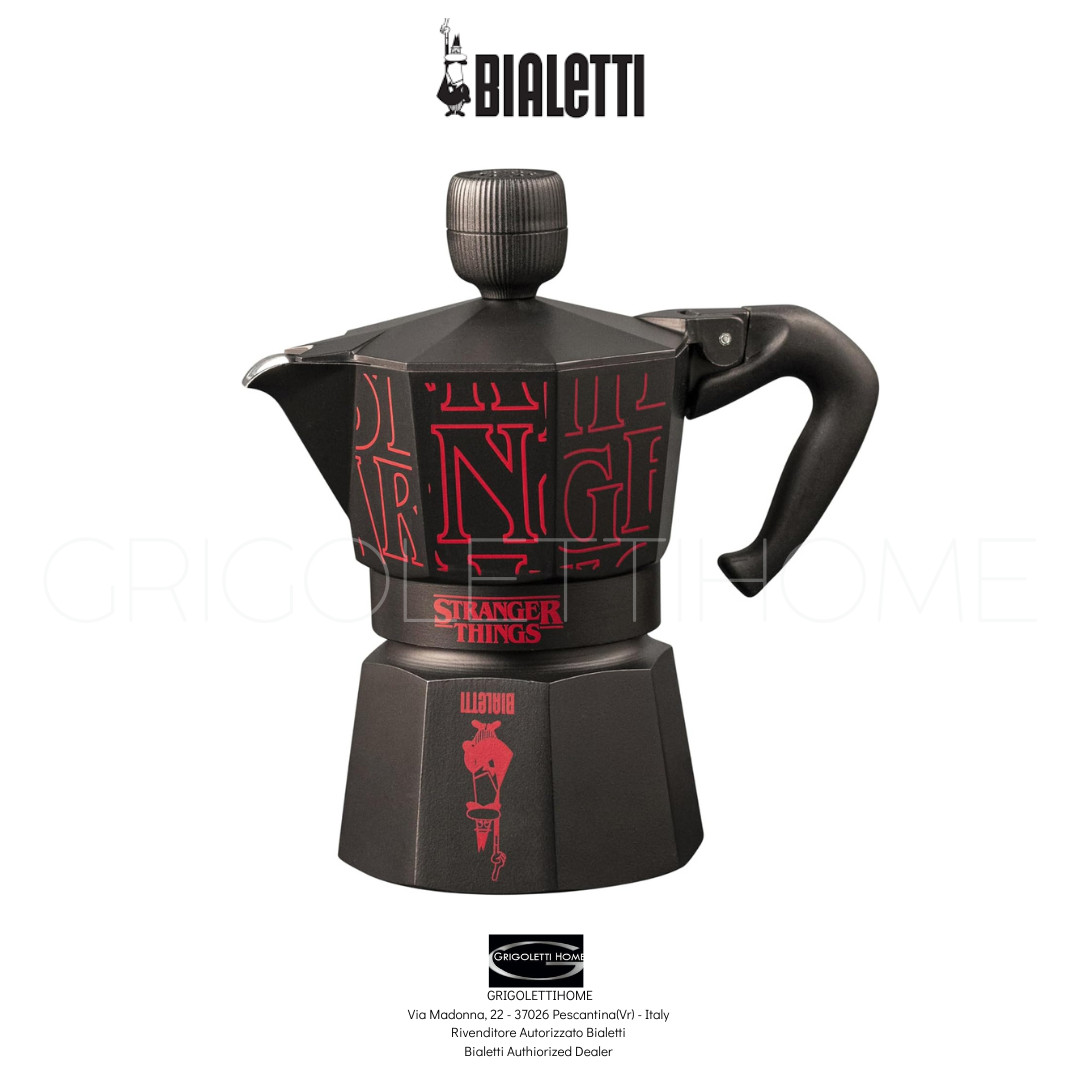 Bialetti Moka Express Stranger Things 3 Cup 130 ml Espresso, Black Red