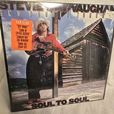 STEVIE RAY VAUGHAN LP SOUL TO SOUL ORIG PITMAN PRESS EX/M in shrink w/hype 1985