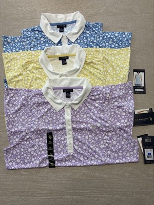 US Polo Assn Womens Lot of 3 Sleeveless Golf Polo Floral XL Various Colors NEW
