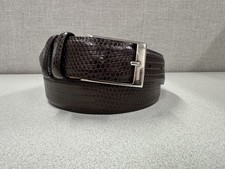 Remo Tulliani Italian Calfskin 3672 Textured Belt Size 36 Brown Made in USA