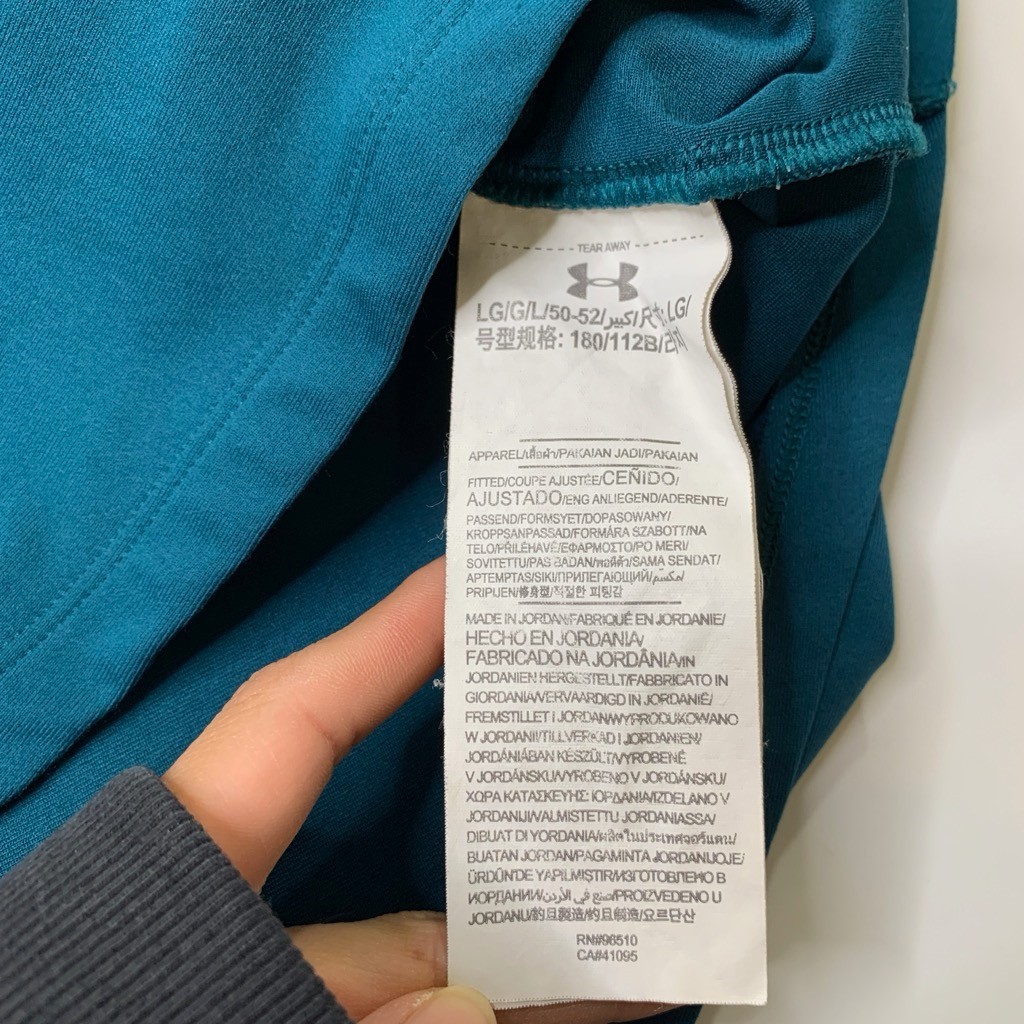 Under Armour Hoodie Mens L Large Fitted Black Teal Threadborne Vanish Popover thumbnail 7