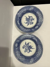 Spode's Camilla Copeland Blue  England Set Of 2 Pasta, Soup Rimmed Bowls 9 5/8”