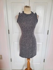 Loft Women's Sleeveless Black/White Dress (Size 2)