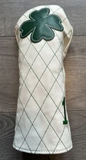Lucky Four Leaf Clover Golf Driver Head Cover - White - New