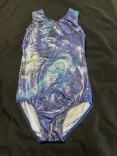 Balera Dancewear Metallic Print Gymnastic Leo Leotard size LC child 14 A
