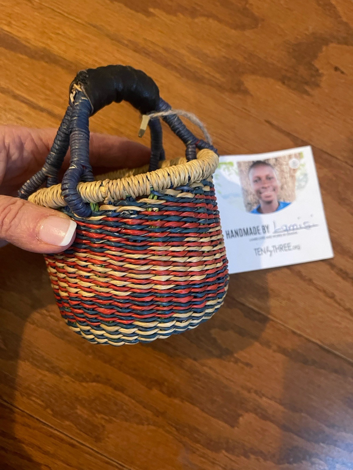 NEW Fair Trade African Market Basket Ghana West Africa Hand 