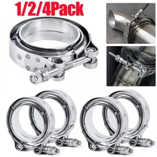 1/2/4Pack Exhaust Downpipe 3inch V-band Clamp 3" Flange Kit SS304 stainless