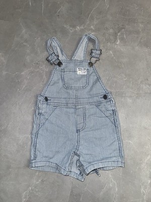 Baby Infant Overalls Blue White Stripe Dungarees 6-9 Months Unisex Boys Girls