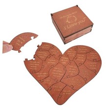 20 Reasons Why I Love You Gift Box, Romantic Heart Wooden Puzzle for Him, Her