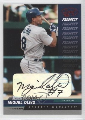 2005 Leaf Prospect Red Auto 78/100 Miguel Olivo #233 Auto 0v1