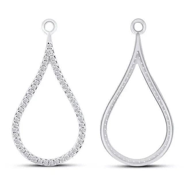 3.0Ct Round Cut Lab Created Diamond Jackets Earrings 14K White Gold Finish - Image 2 of 4