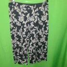 5031) NWOT J Jill large cropped knit pull on rayon pants floral black Wearever