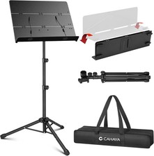 Foldable Sheet Music Stand with Tri-Fold Panel Portable Music Stand with Carryin