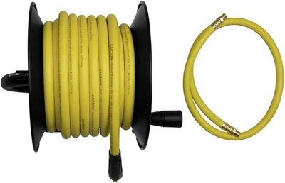#ad DEWALT DXCM024 0348 3 8quot; x 50#x27; Manual Hose Reel Rubber Hose Yellow $112.23