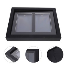 Trading Card Display Case, Baseball Card Holder Frame, 2 Slots Wall Mount
