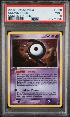 2005 Pokemon EX Unseen Forces # Z/28 Unown Holo PSA 9 Trusted Seller! NEW CERT!