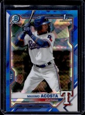 2021 Bowman Sapphire Maximo Acosta Chrome 1st Prospect #BCP-7 Rangers