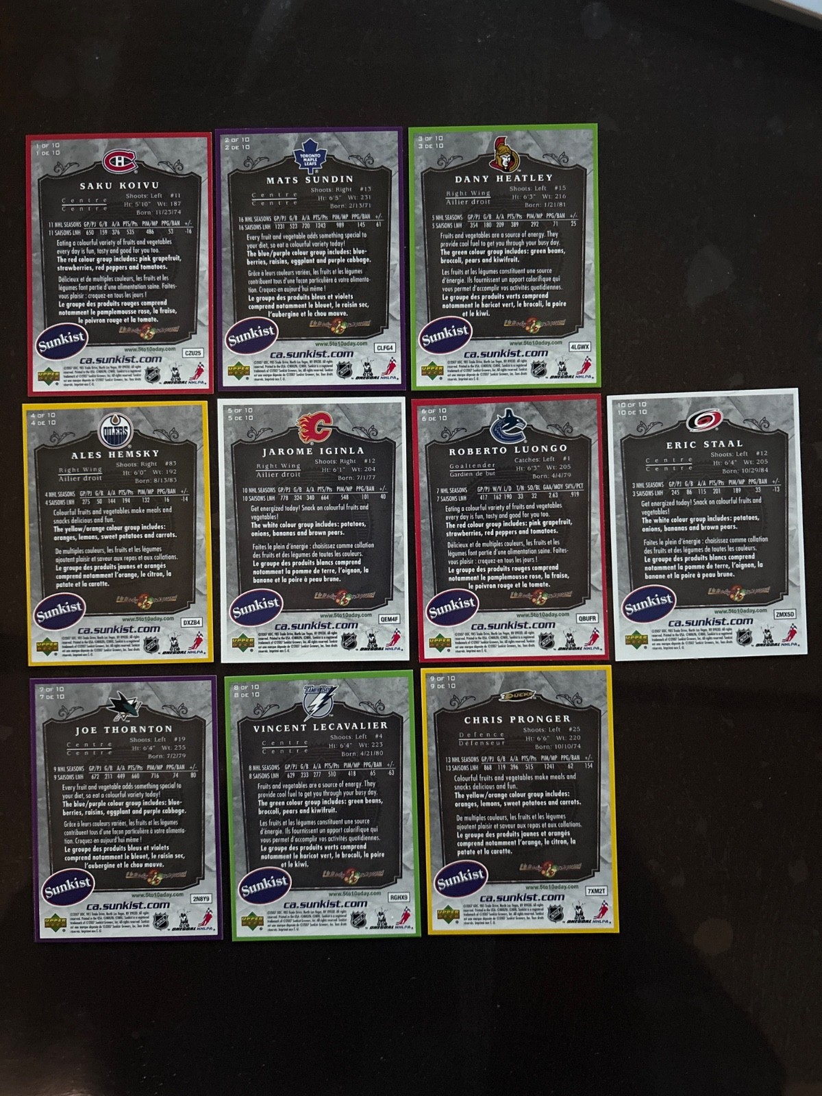 2007-08 UD Sunkist Full Set