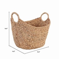 Extra Large Natural Woven Water Hyacinth Boat Decorative Storage Baske