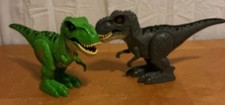 2 ZURU Robo Alive T-Rex Gray Green Dinosaur Robotic Walking Roaring Working 7 T
