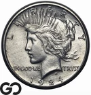 1924-S Peace Silver Dollar, Scarce Key Date, Choice Unc++ Details