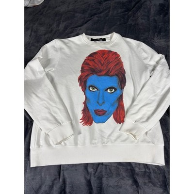 JOHN RICHMOND White David Bowie Graphic Sweatshirt Made in Italy