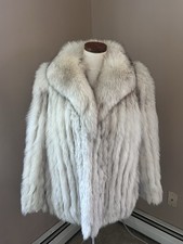 Vintage SAGA FOX silver fox fur coat Jacket size L