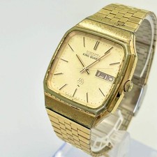 SEIKO King Quartz Day and Date Gold Tone 33mm Vintage Quartz Watch Japan
