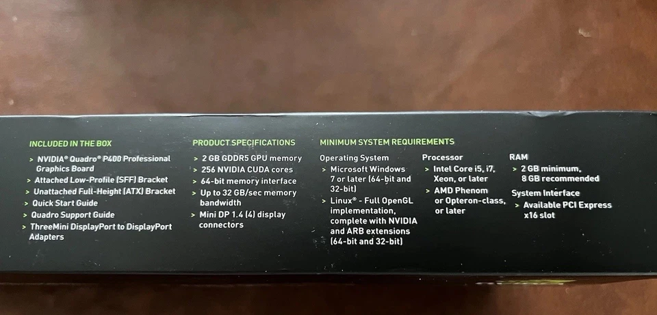 🌟 NVIDIA Quadro P400 2GB GDDR5 Graphics Card 🌟 BRAND NEW 🌟 Factory Sealed 🌟  - Image 3 of 4