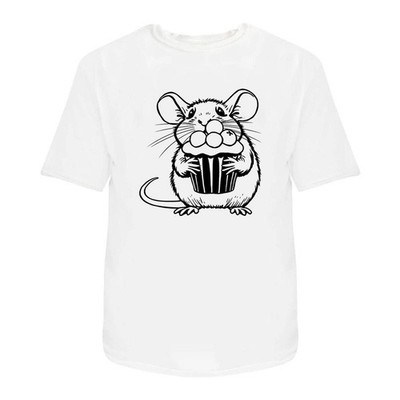 Unisex T-Shirt ''Ratte with Cupcake'' - 100% Baumwolle (S-XXL) (TA064700)