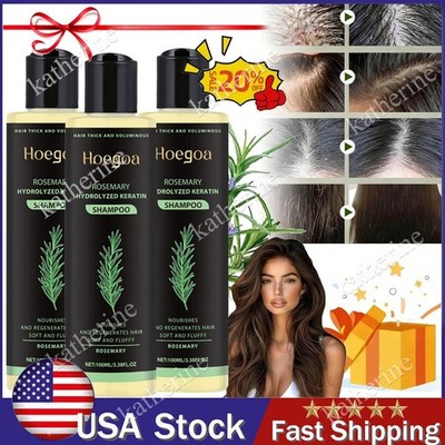 1-3PACK Organic Rosemary Hair Growth Shampoo for Women and Men-Natural Thicke...