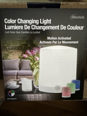4x NEW! WESTEK LED COLOR CHANGING MONOLITH MOTION ACTIVATED LIGHT, 4.875'', WHITE