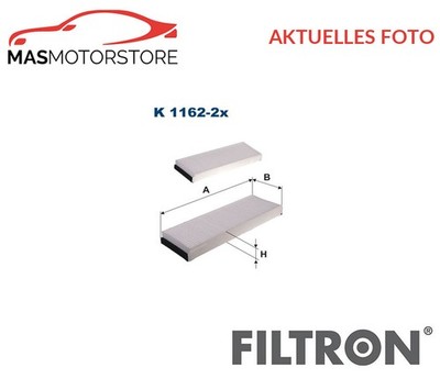 INNENRAUMFILTER POLLENFILTER FILTRON K1162-2X P FÜR VW XL1 0.8 TDI E-HYBRID