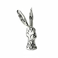Hasenkopf-Figur handgezeichnetes linienmuster wei&szlig;e hasenfigur f&uuml;r tisch
