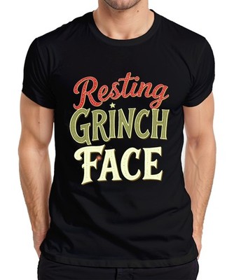 Resting Grinch Face Weihnachten lustig Geschenk Retro grün Herren T-Shirt