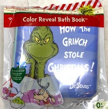 Infantino The Grinch Dr. Seuss Color Reveal Bath Book for Baby Toddler New