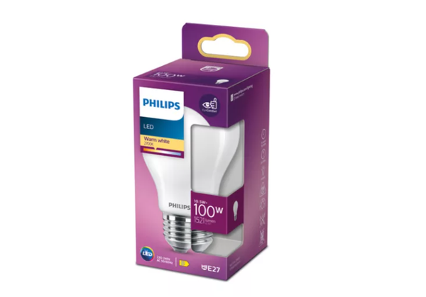 Philips Led Leuchtmittel Birne A60 10,5W = 100W E27 Matt 1521Lm Warmweiß 2700K-image