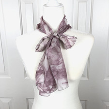 Silk Watercolor Scarf Purple Tie Dye Sheer Ar...