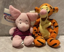Disney Store TIGGER and PIGLET Mini Bean Bag 8  Plush