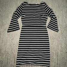 Old Navy Size S Women Dress Long Sleeve Casual Zebra Stripes Black