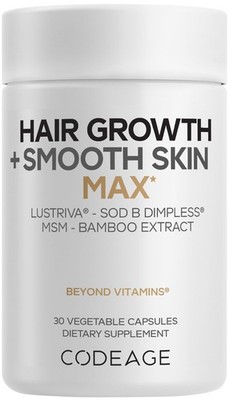 Codeage Hair Growth + Smooth Skin Max Vitamins 30 Count (Pack of 1) 
