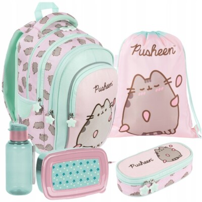 Schulrucksack Set PUSHEEN rosa   5-teilig   St. Majewski