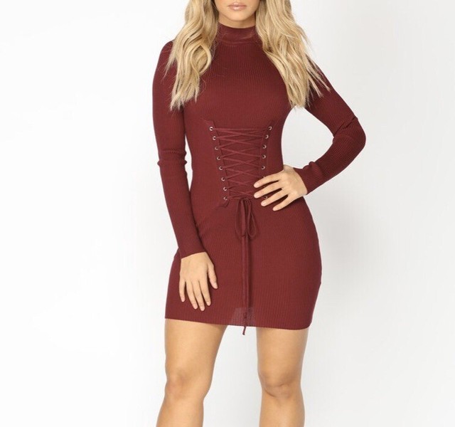 Fashion Nova Corset Knit Dress NWT eBay
