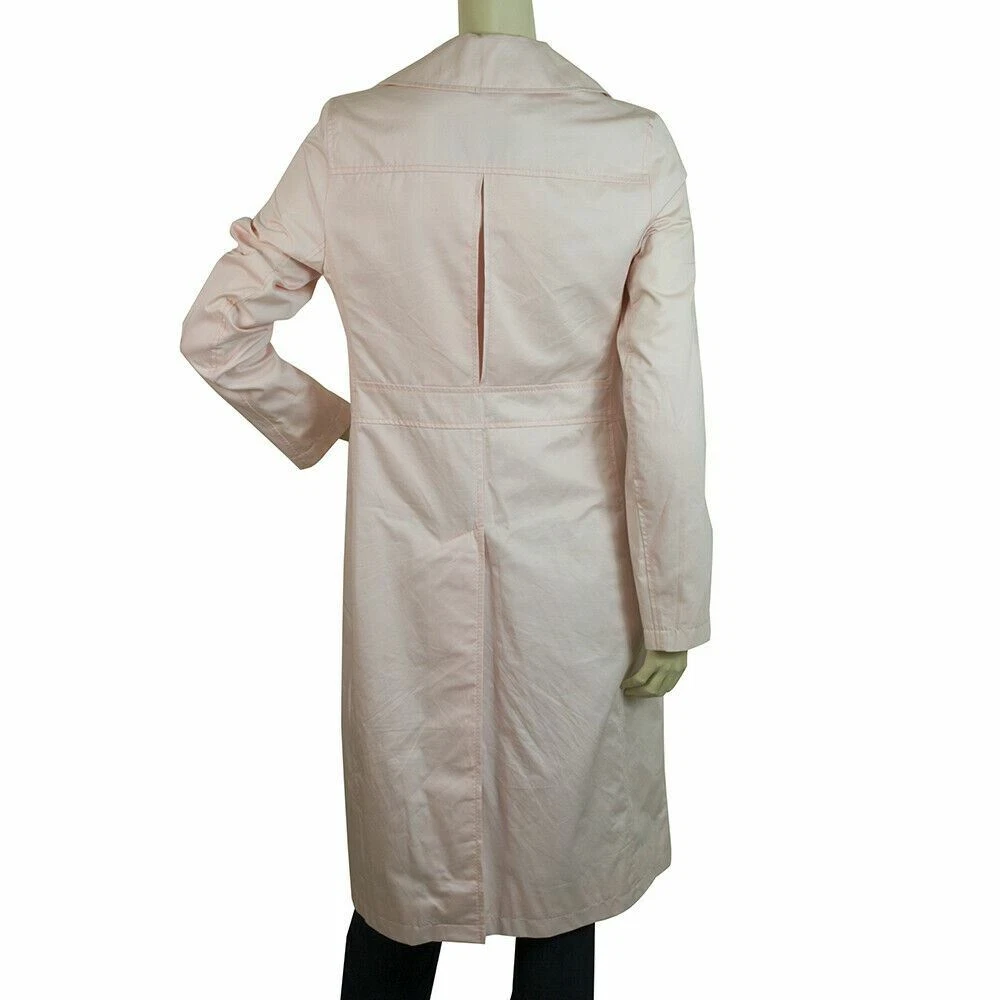 Burberry London Pink Cotton White Lining Single Brusted Trench Jacket Coat  | eBay