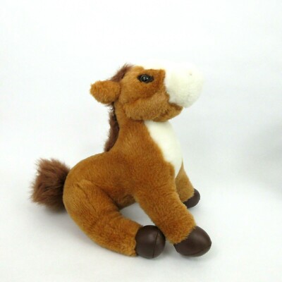 Dan Dee Plush Pony 13'' Stuffed Sitting Horse Doll Brown White Cowboy Nursery EUC