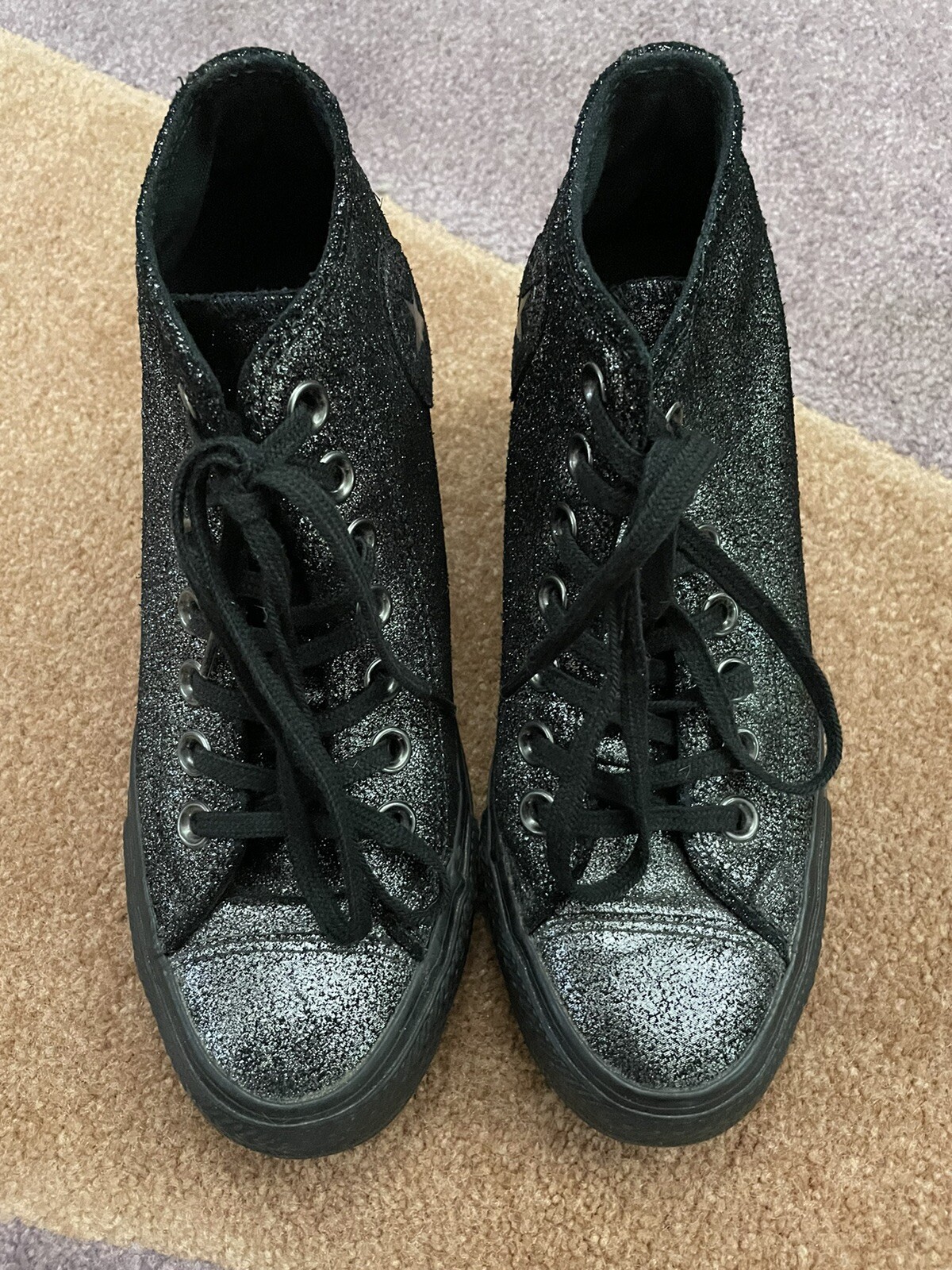 Converse Chuck Taylor All Star Lux Hidden Heel Black Silver Womens 5 Kids 3-image